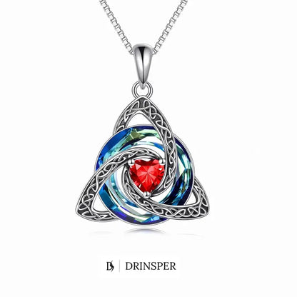 Celtic Heart Birthstone Necklace – Personalized Birth Month Gift