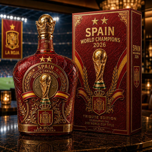 Spain Second Star World Champions 2026 Whiskey Bottle