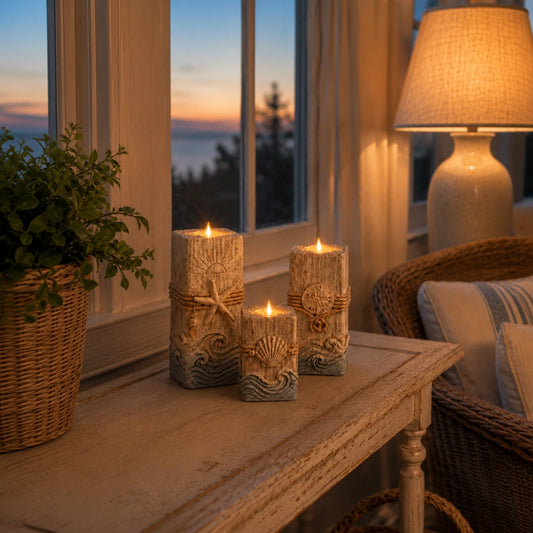 Coastal Glow LED Candle Set