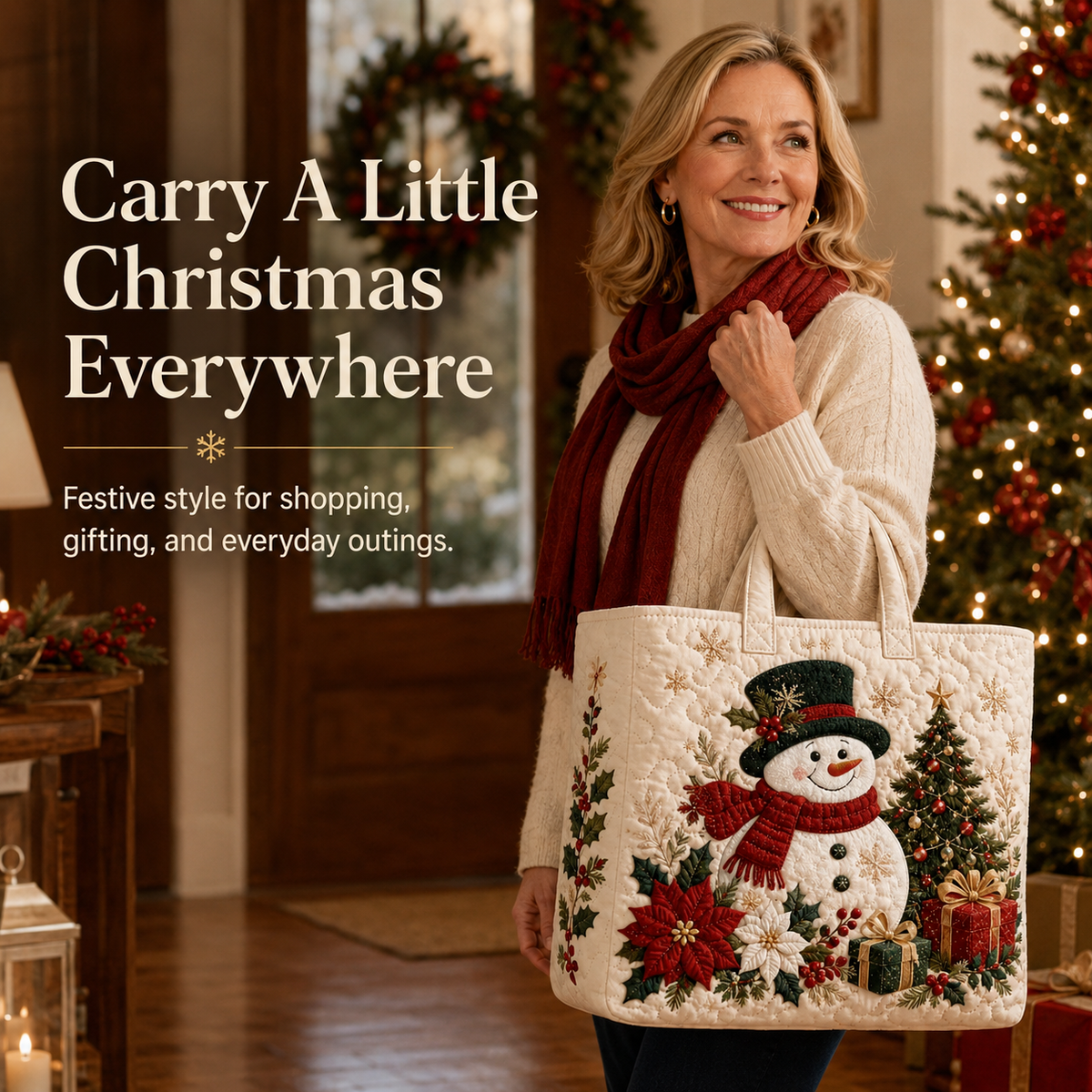 🔥Christmas Sale 49% OFF🎄Christmas Quilted Tote Bag