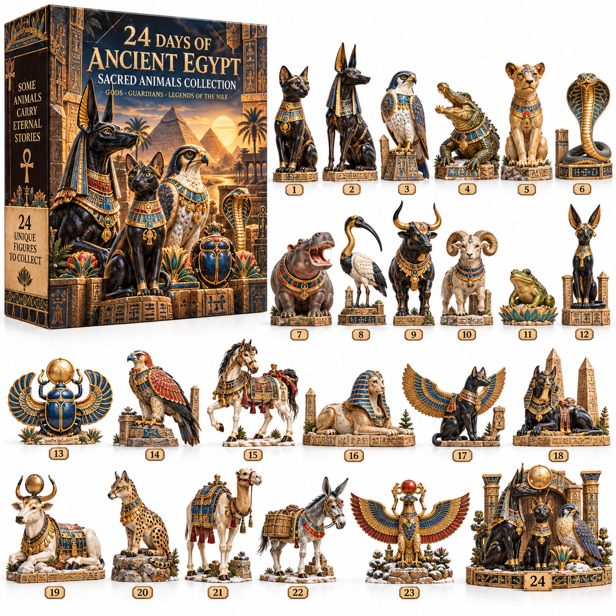 🐈‍⬛🏺24 Days of Ancient Egypt – Sacred Animals & Guardians Collection