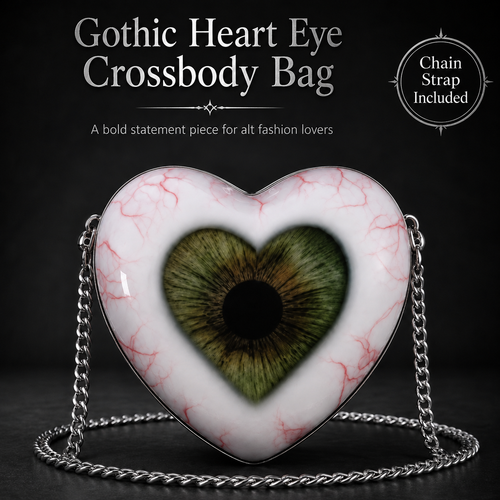 Gothic Heart Eye Statement Crossbody Bag