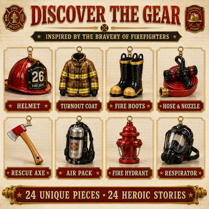 👨‍🚒Firefighter Gear Advent Calendar 2026 - 24-Day Festive Countdown, Acrylic Charms Blind Box