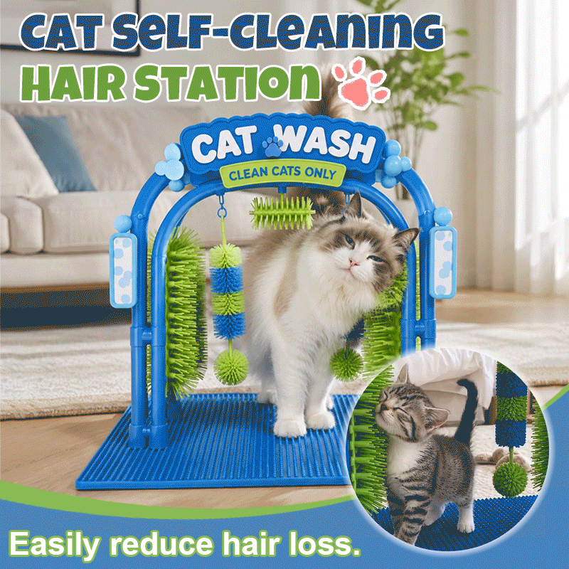 🐱🧹 Purr & Brush Self-Grooming Station – Loose Fur Catcher for Everyday Cat Care