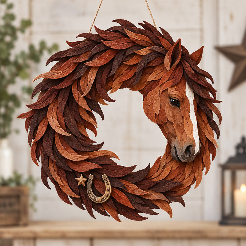 Rustic horse wreath layered mane