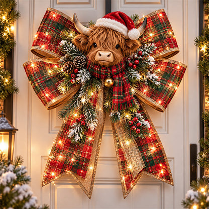 🎀 Giant Light-Up Christmas Bows – Magical Holiday Door Hangers in 6 Styles 🎄✨