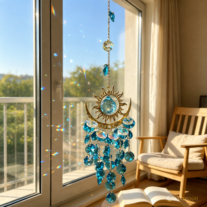 🌈Sunburst Crystal Light Catcher – Handmade Bohemian Style Light Catcher
