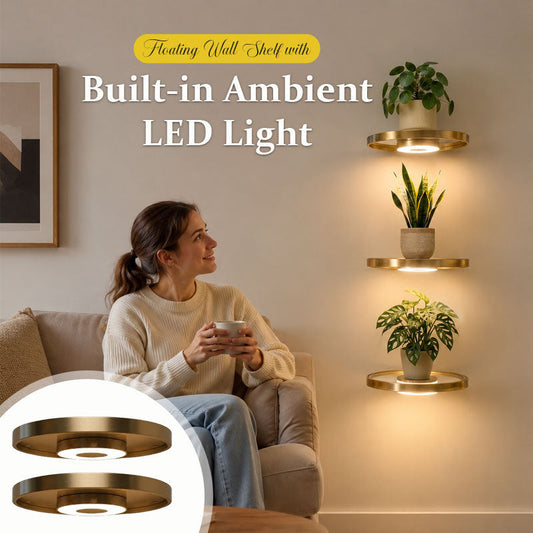 🌿 Floating Plant Shelf with Built-in Ambient LED Light