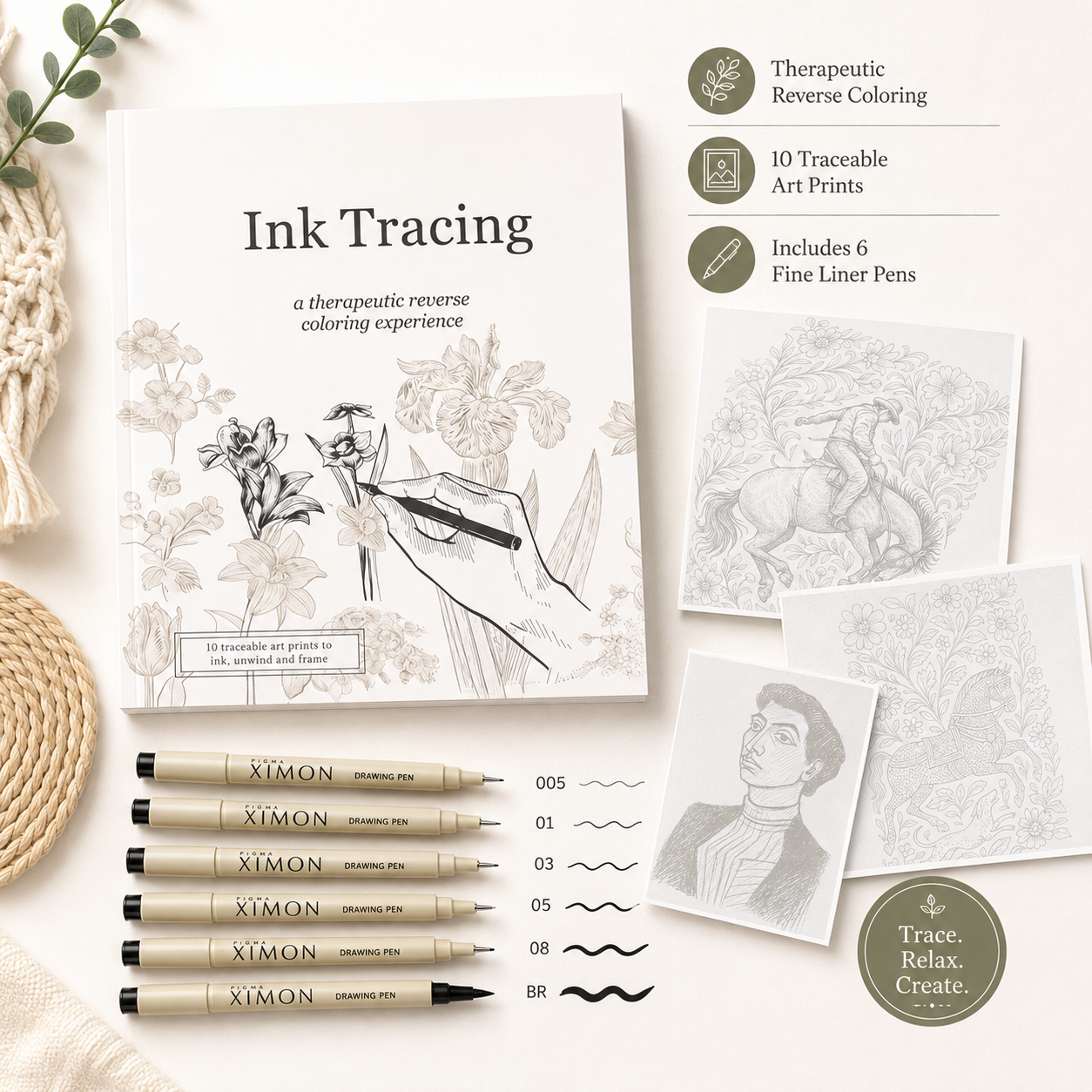 Beginner-Friendly 💕 Ink Tracing – A Relaxing Reverse Coloring Experience