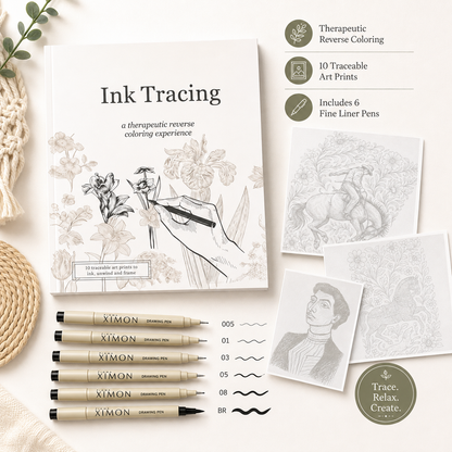 Beginner-Friendly 💕 Ink Tracing – A Relaxing Reverse Coloring Experience
