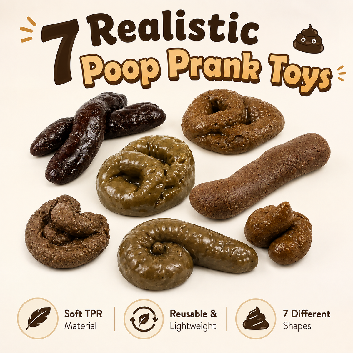 7 realistic poop prank toys
