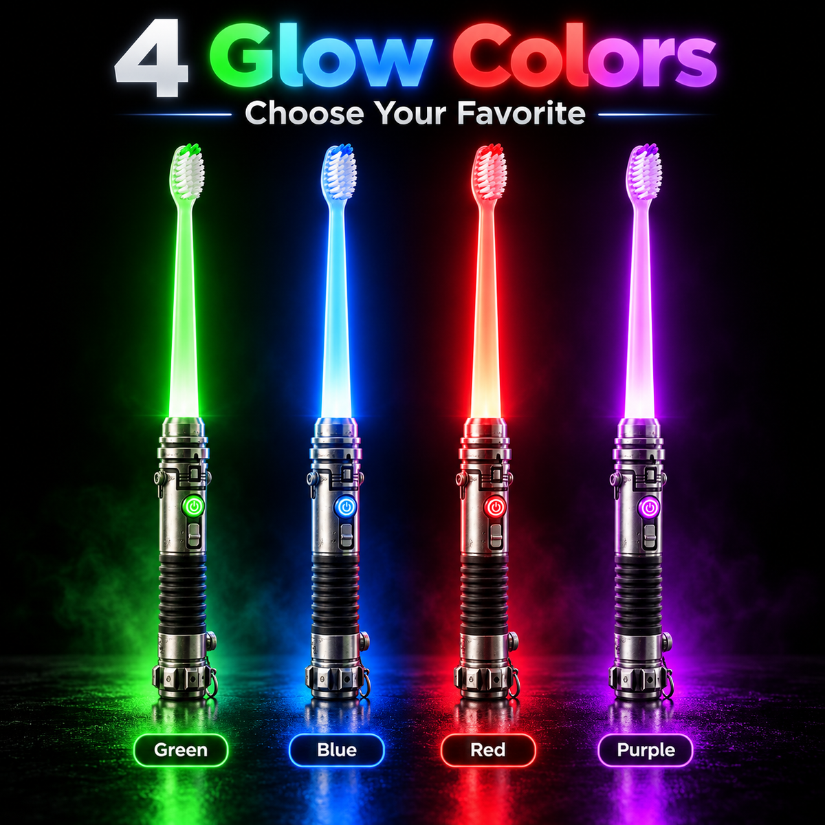 Galactic Glow Toothbrush – LED Light-Up Manual Toothbrush