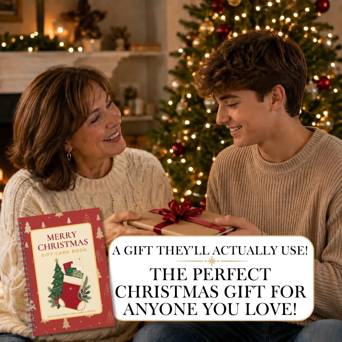 🎁🎅 Merry Christmas Gift Card Book – 14 Festive Pages, Holds Up to 22 Gift Cards