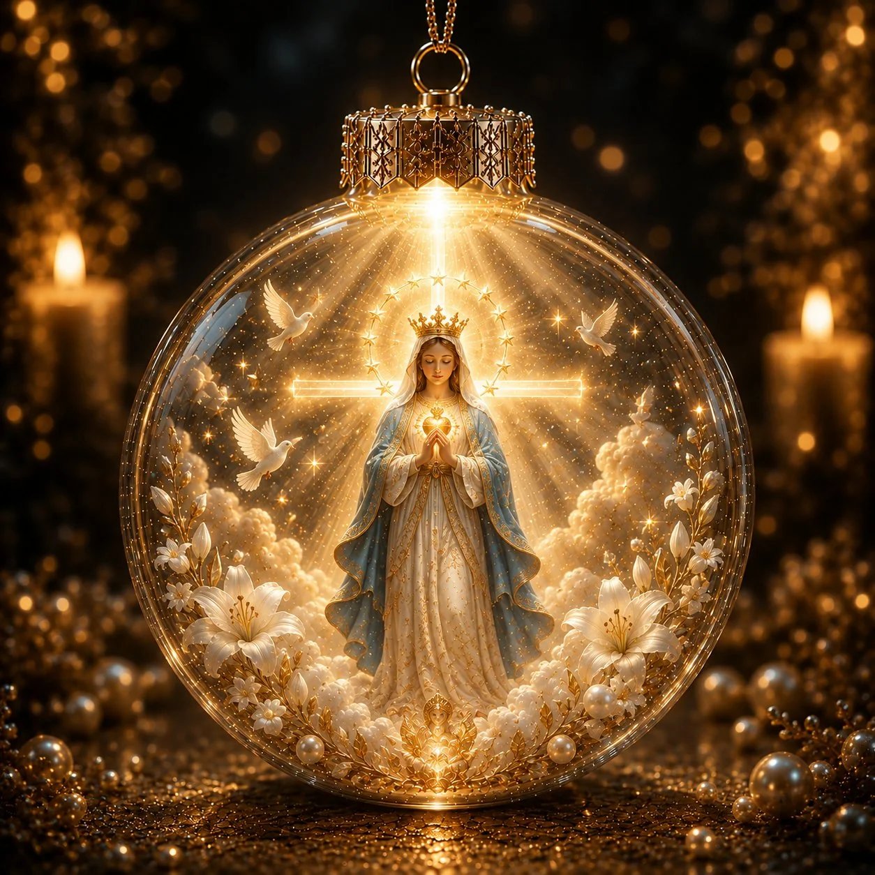 🔥🎁⏳ Last Day 49% OFF – ✝️ Illuminated 3D Christian Faith Ornament Collection | Clear Globe with Sacred Figures, Warm Golden Glow & 8 Meaningful Designs ✨