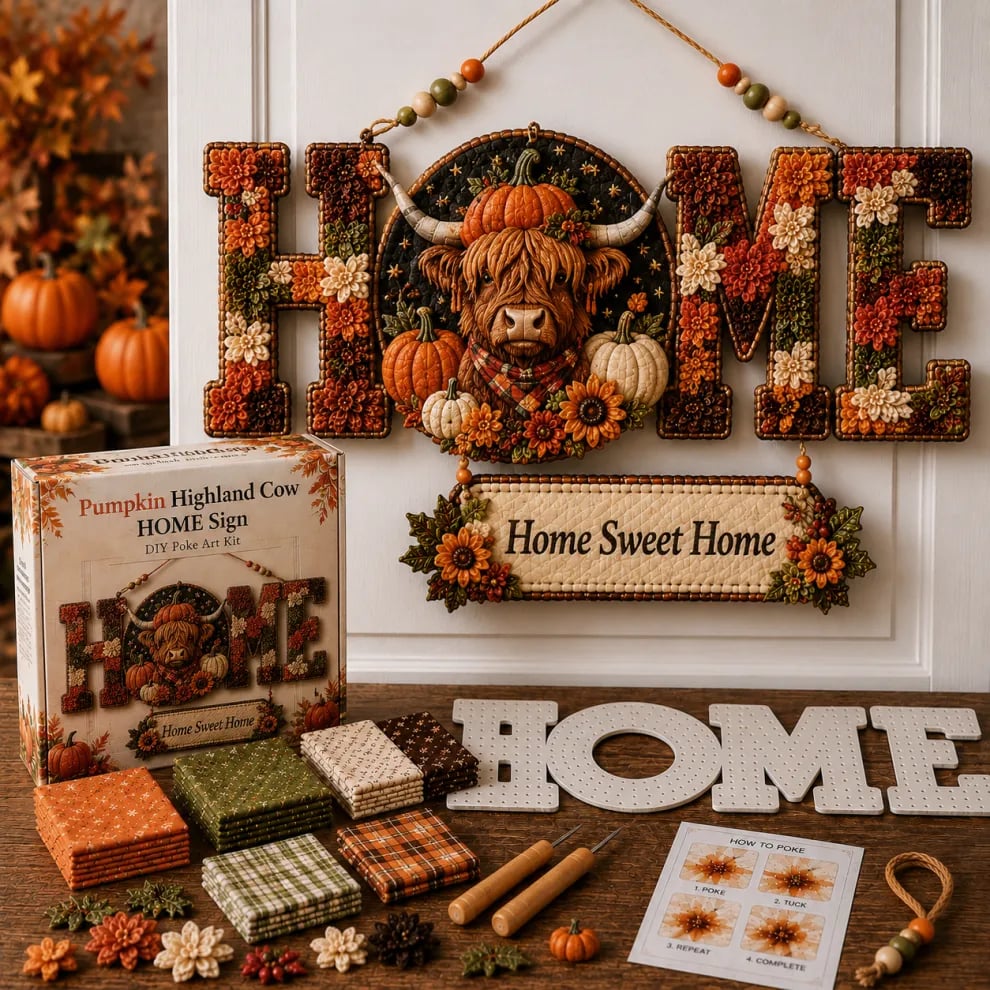 🔥49% Off Last Day DIY Fabric Poke Art HOME Sign Kit – No-Sew Seasonal Door & Wall Hanging Craft