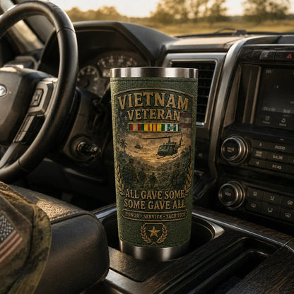 🔥 🇺🇸 Vietnam War Veteran Commemorative Travel Tumbler