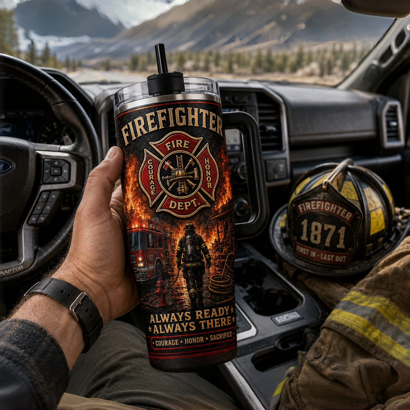🚒Courage • Honor • Sacrifice Firefighter Tumbler