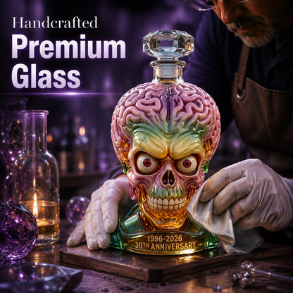 🧠 Alien Skull Glass Liquor Decanter