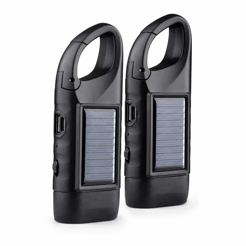 🔥HOT SALE🔥Solar Hand Crank Emergency Flashlights – USB-C Rechargeable Outdoor Lights