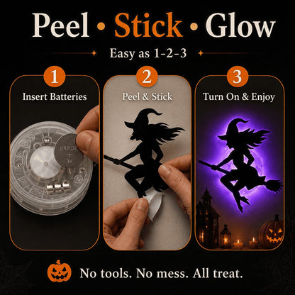 🔥Last Day 50% OFF 🎃 Halloween LED Silhouette Wall Light Stickers