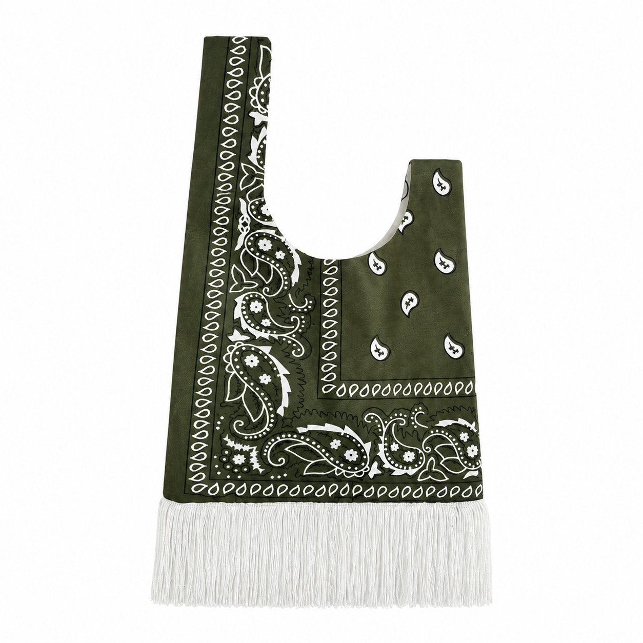 Boho Paisley Bandana Tassel Tote Bag