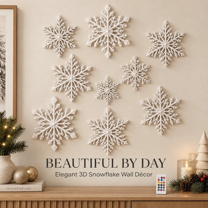 ⏳ Last Day 49% OFF – ❄️ LED Snowflake Wall Lights | 3D Christmas Snowflake Décor with Blue & White Glow, Remote Control & Magical Indoor Holiday Atmosphere ✨