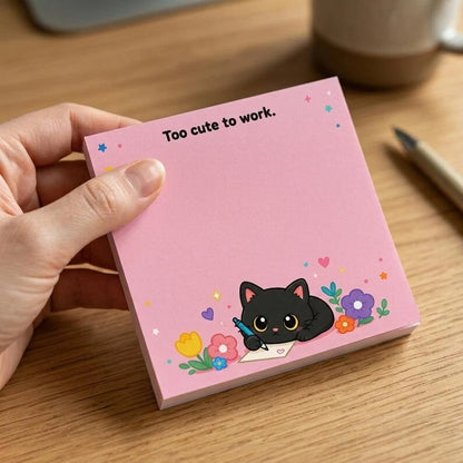 🐈‍⬛😂 Moody Cat Desk Notes – 4 Hilarious Designs for Work, School & Everyday Chaos