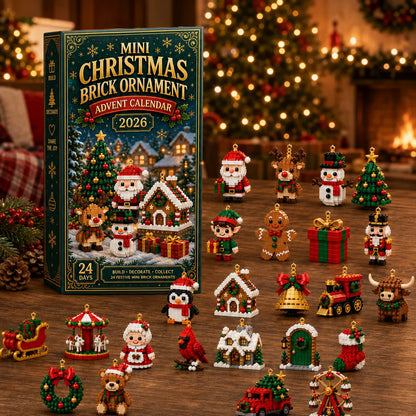 🎄🧱 Build & Hang Christmas Countdown – 24 Mini Holiday Brick Ornaments