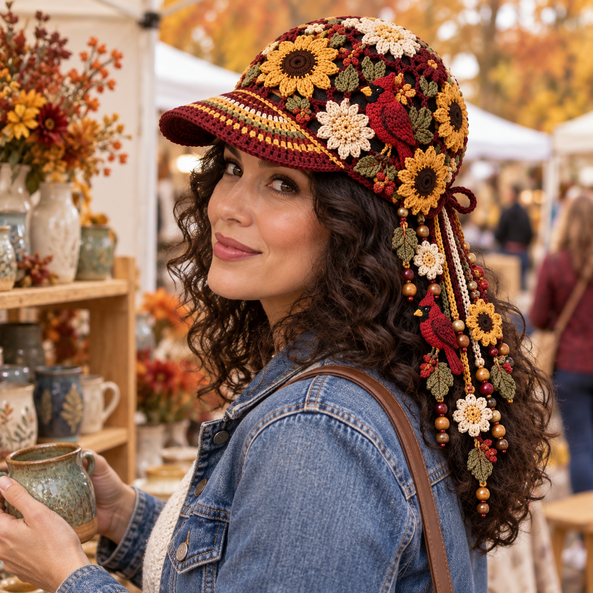 🔥Last Day 49% OFF 🍂 Women’s Handmade Crochet Autumn Baseball Cap