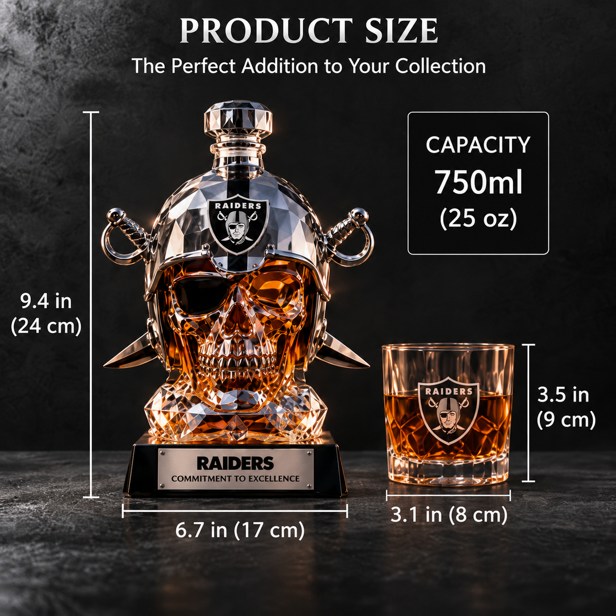 💀🏈 Gridiron Warrior Skull Whiskey Decanter