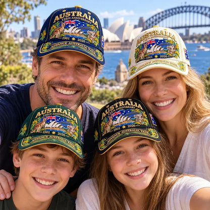 💝LAST DAY 49% OFF - 🦘 Australia 125th Anniversary 1901–2026 – Premium Embroidered Heritage Cap | Cotton-Poly Blend • Detailed Embroidery • Adjustable Fit 🇦🇺