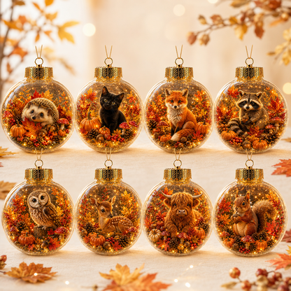 🍁Autumn Woodland Glow Ornament✨ – 8 Adorable Animal Styles