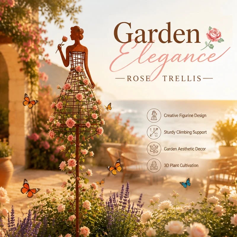 🌹💃Rust-Style Female Dress Plant Climbing Trellis - Outdoor Garden Decor(📦Buy 2 Free Shipping)