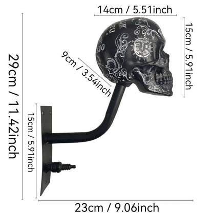 💀Skull Motorcycle Helmet Holder – Punk Skull Wall Mount Rack for Helmets, Jackets & Garage Decor