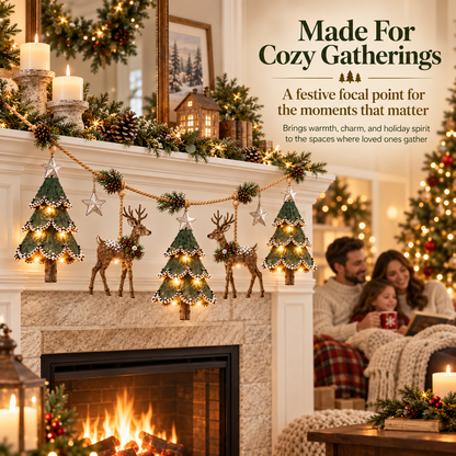 🦌 Lighted Woodland Christmas Garland