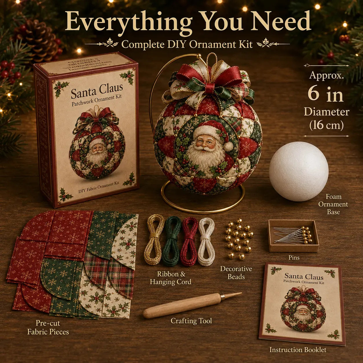 🔥LAST DAY 50% OFF - 🎄Christmas Classics Patchwork Ornament DIY Kit