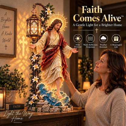 ✨✝️✨ Walk by Faith Jesus Reflection Light – Walking on Water Christian Decor