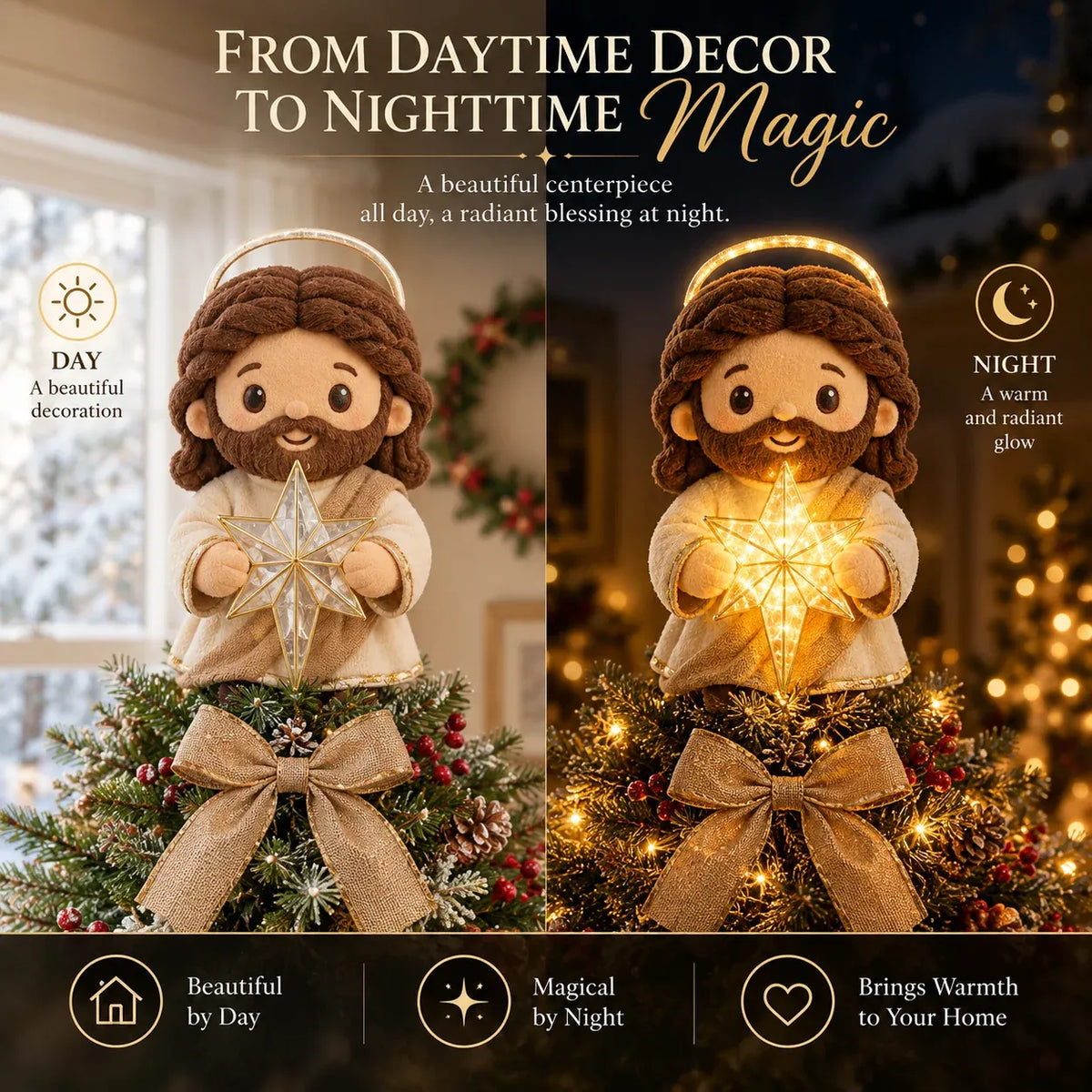 ✝️ Christian Christmas Tree Topper | Cute Jesus Blessing & Mary Grace Designs for Faith-Filled Trees, Family Traditions & Meaningful Holiday Décor 🎄