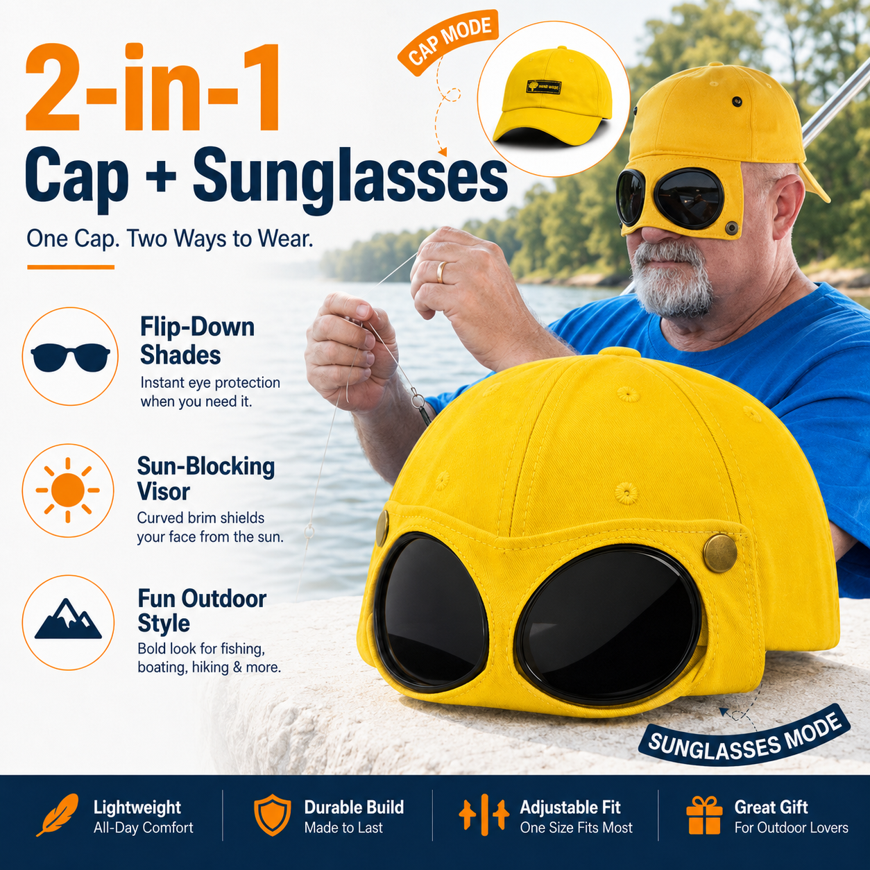 🧢🕶 Glasses-Friendly Baseball Cap - 100% Cotton