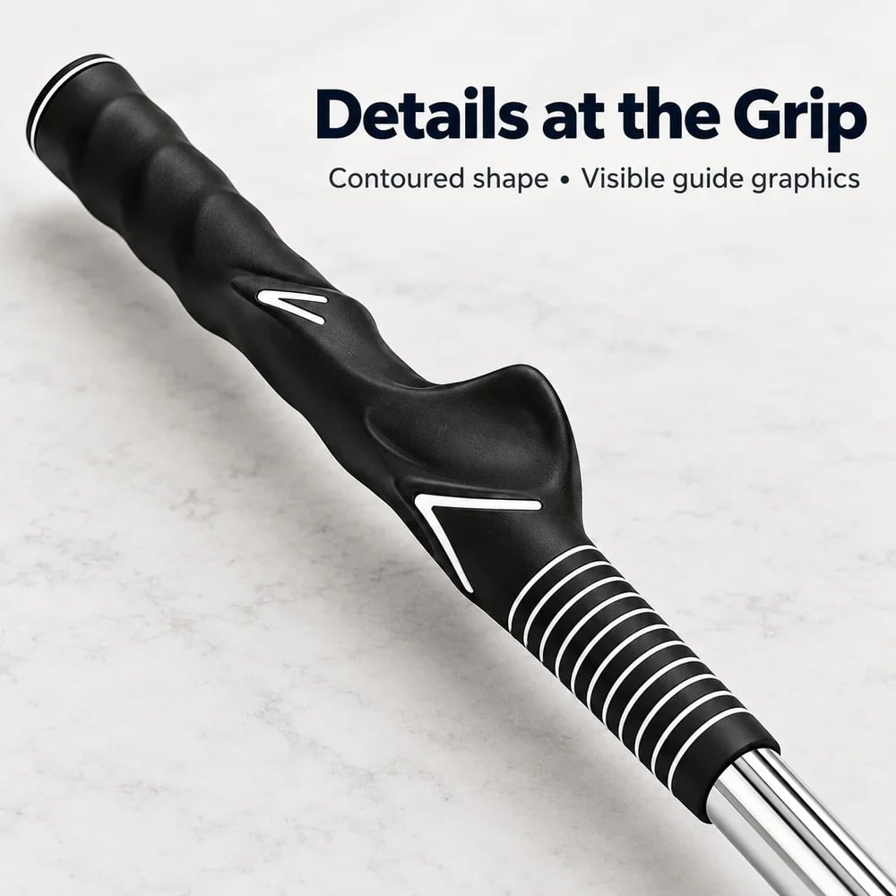 💥🏆Golf Grip Practice Tool with Contoured Handle and Ball End