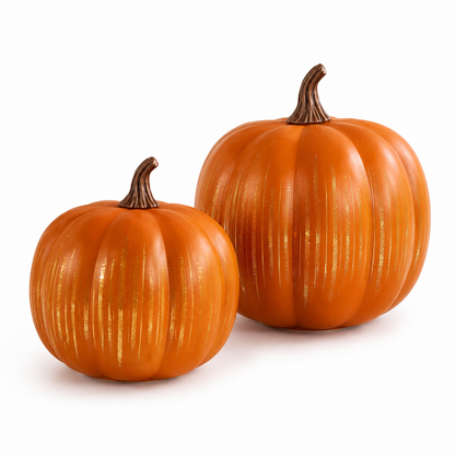 Lighted Starry Night Glass Pumpkin Set