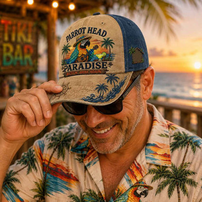 🦜🏝️Parrot Head Paradise Cap
