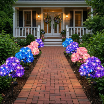 Waterproof Outdoor Solar-Powered Hydrangea Garden Light