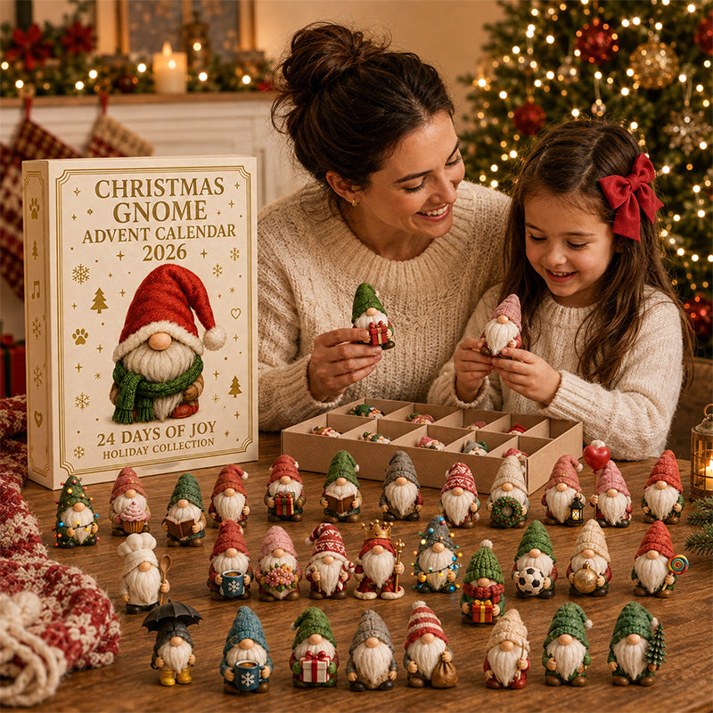 Holiday family moment with a collectible gnome advent calendar