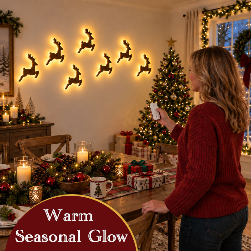🦌Glowing Christmas Reindeer Wall Light – Cozy Festive LED Decor
