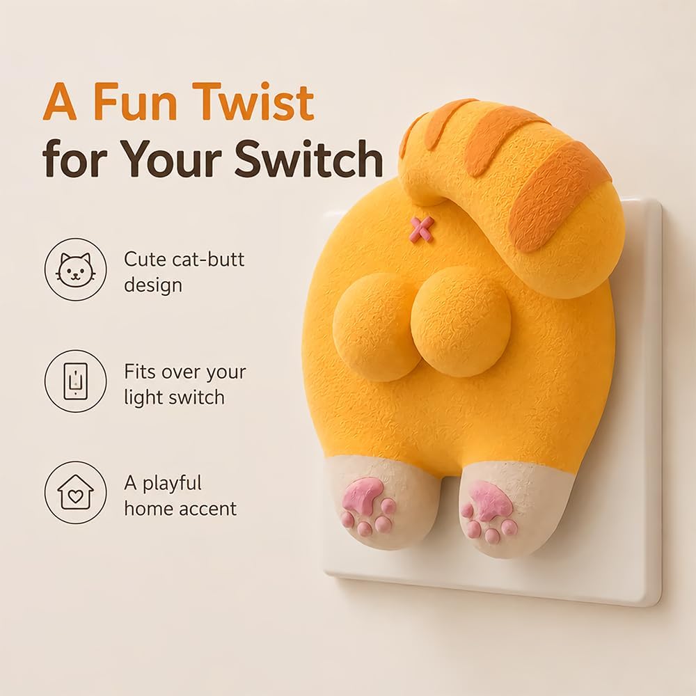 Cute Cat Butt Light Switch Cover