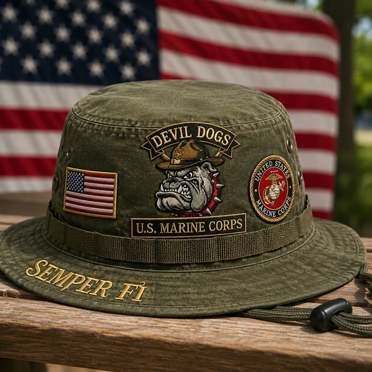 🇺🇸 Last Day Promo: 49% OFF -🐾U.S. Marine Corps Devil Dogs Tribute Boonie Hat