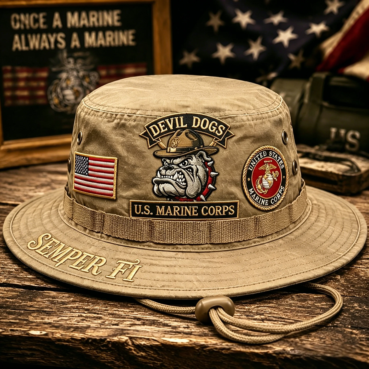 🇺🇸 Last Day Promo: 49% OFF -🐾U.S. Marine Corps Devil Dogs Tribute Boonie Hat