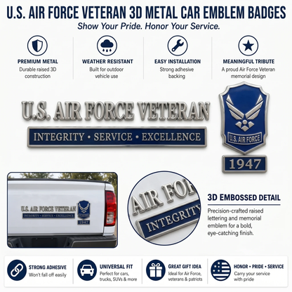🇺🇸 Last Day Promo: 49% OFF -🎖️U.S. Military Veteran Car Emblem Metal Badge Collection