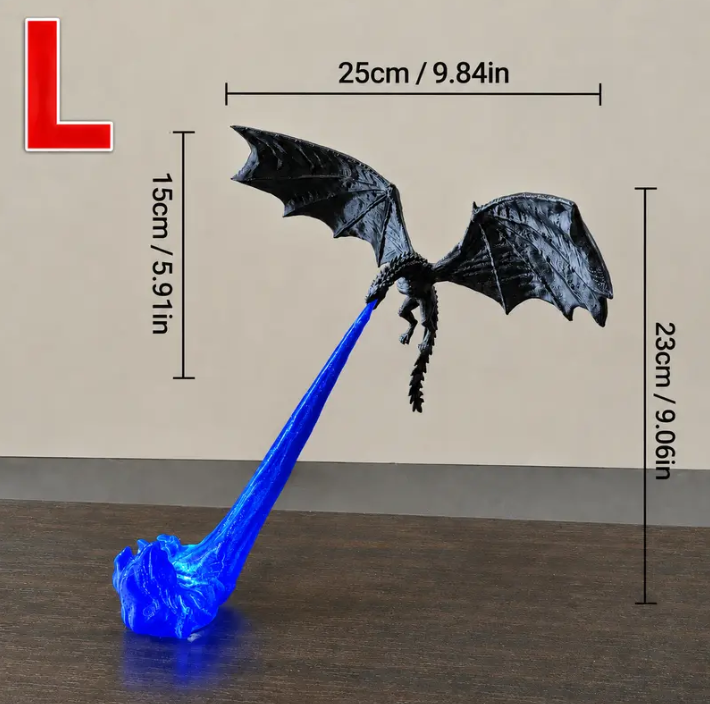 🐉3D Fire-Breathing Dragon LED Display – Fantasy Bookshelf Decor with Glowing Flame